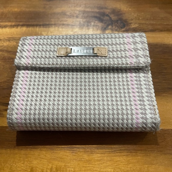 Lauren Ralph Lauren Wool and Leather Trifold Wallet - Picture 1 of 7